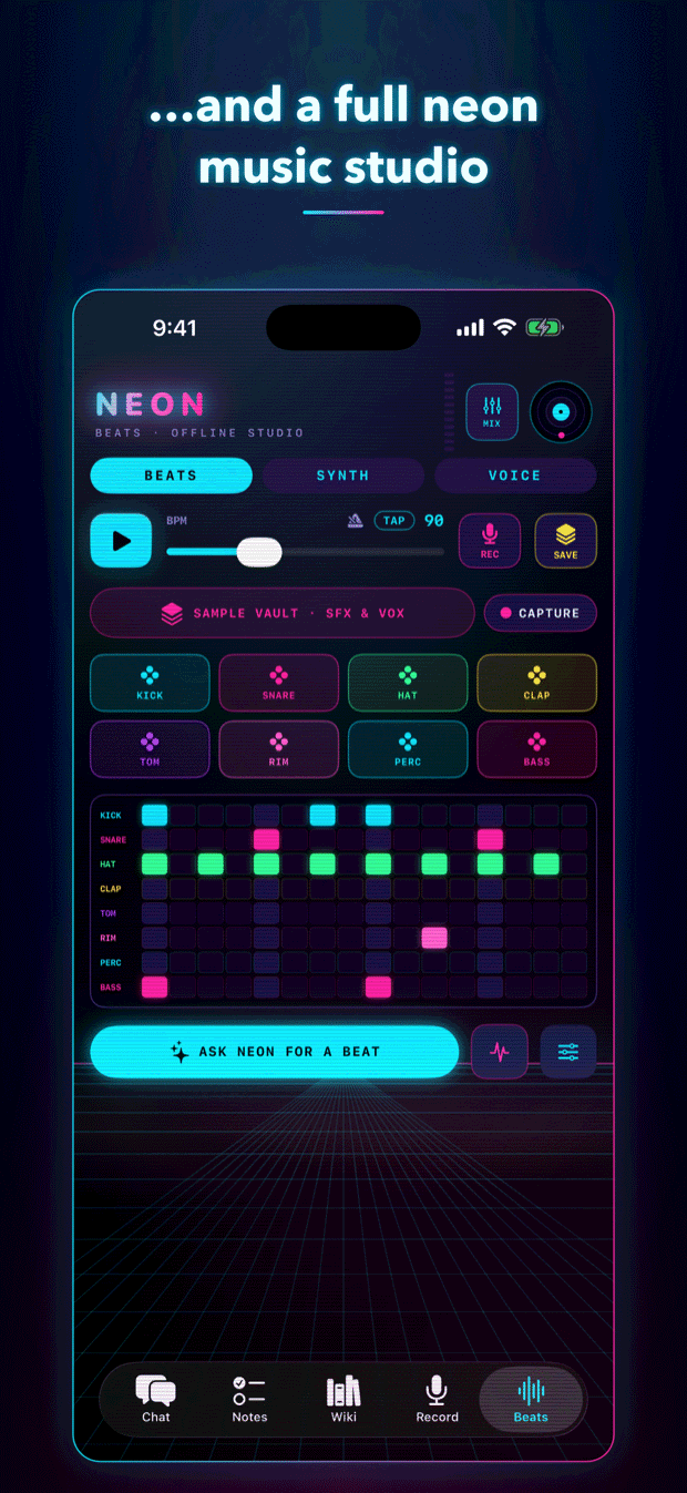 NEON Beats music studio